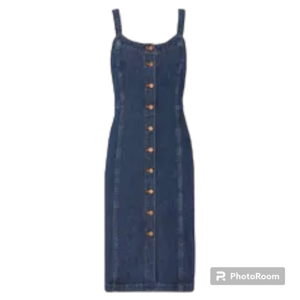 MADEWELL Denim Button Front Tank Dress -sz 00 casual retail $128